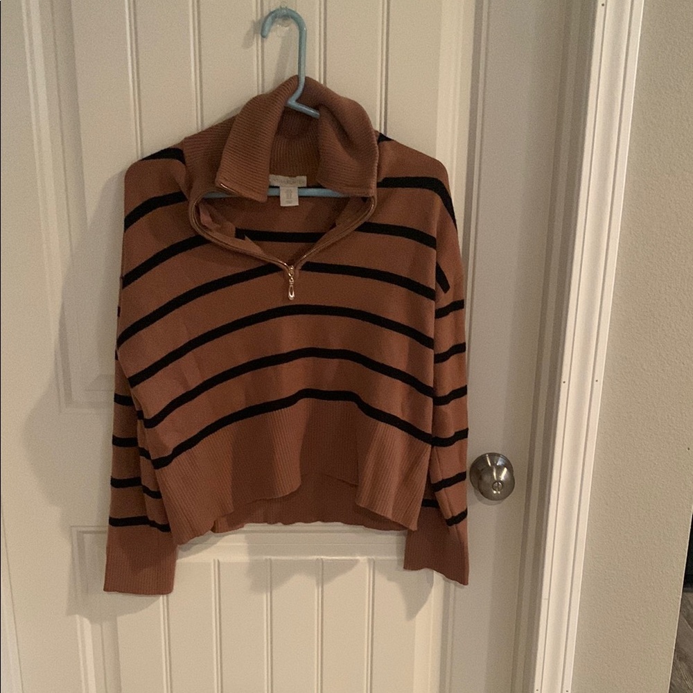 Striped Brown and Black Women's Sweater